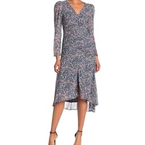Astr Blue Floral Midi Dress